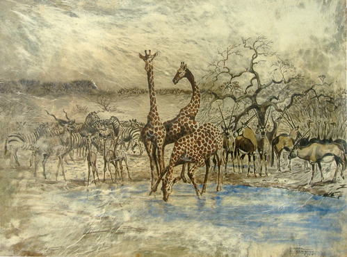 Bild Tiere am Wasserloch von Uli Aschenborn